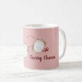 Roze Rode Kersen Charme Bril Koffiemok (Voorkant rechts)