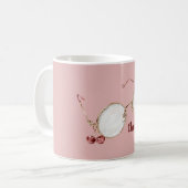 Roze Rode Kersen Charme Bril Koffiemok (Voorkant links)