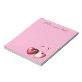 Roze Rode Kersen Harten Notitieblok (Linkerzijde)