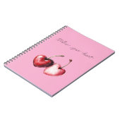 Roze Rode Kersen Harten Notitieboek (Linkerzijde)