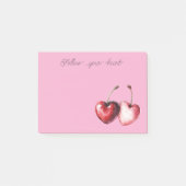 Roze Rode Kersen Harten Post-it® Notes (Voorkant)