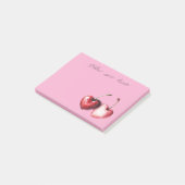Roze Rode Kersen Harten Post-it® Notes (Schuin)