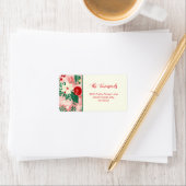 Roze Rode Kerst Bloemen Retour Adres Label (Insitu)