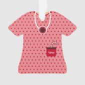 Roze & Rode Kerst Feestjurk Gepersonaliseerd Ornament (voorkant)