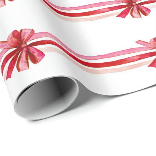 Roze Rode Kerstbogen Vakantie Cadeaupapier (Rol Hoek)