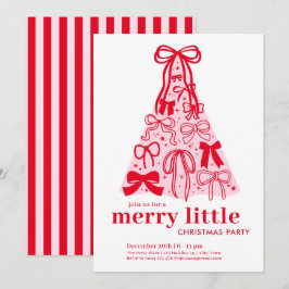 Roze Rode Kerstfeestje Kaart