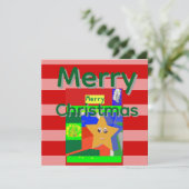 Roze Rode Kerstkaart (Staand voorkant)