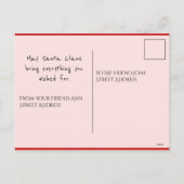 Roze rode kerstkaart feestdagenkaart (Achterkant)