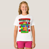 Roze Rode Kerstmis T-shirt (Voorkant volledig)