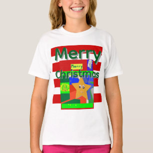 Roze Rode Kerstmis T-shirt