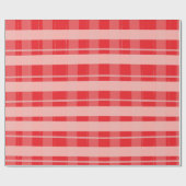 Roze rode kerstplak cadeaupapier (Vlak)