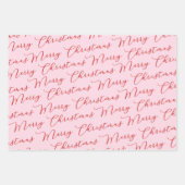 Roze rode klassieke strepen inpakpapier vel (Voorkant)