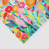 Roze Rode Kleuren Bloem Abstract Schilderij Decoup Tissuepapier (Detail)