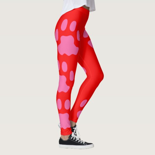 Roze rode Leggings met poten (Rechts)