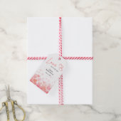 Roze & Rode Liefde is in de Lucht Bruiloft Borrel Cadeaulabel (Met Touw)