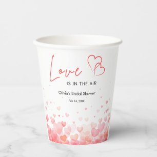Roze & Rode Liefde is in de Lucht Bruiloft Borrel Papieren Bekers