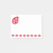 Roze rode lieveheersbeestjes Post it notes (Voorkant)