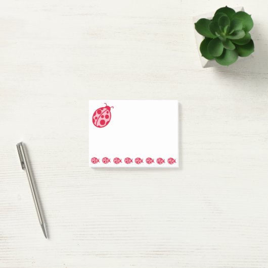 Roze rode lieveheersbeestjes Post it notes (Kantoor)