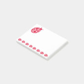 Roze rode lieveheersbeestjes Post it notes (Schuin)