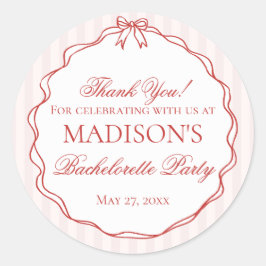Roze & Rode lingerie trouwfeest cadeautjes voor vr Ronde Sticker