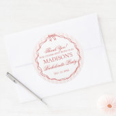 Roze & Rode lingerie trouwfeest cadeautjes voor vr Ronde Sticker (Envelop)