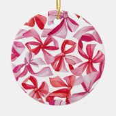 Roze & Rode Lintjes Kerst Ornament (Voorkant)