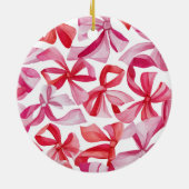 Roze & Rode Lintjes Kerst Ornament (Achterkant)