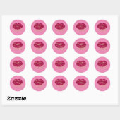 Roze rode lippen kus gouden glitter XOXO Ronde Sticker (Vel)