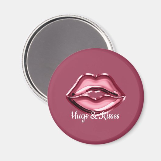 Roze rode lippen kus magneet (Voorkant / Achterkant)