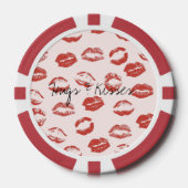 Roze Rode Lippen Kus Poker Chips (Voorkant)