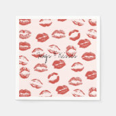 Roze rode lippen kus servet (Voorkant)