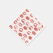 Roze rode lippen kus servet (Hoek)