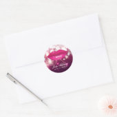 Roze rode lips voor het opmaken van artiesten ronde sticker (Envelop)