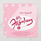 Roze Rode Lipstick 50 Fantastische feestdag Kaart (Voorkant / Achterkant)