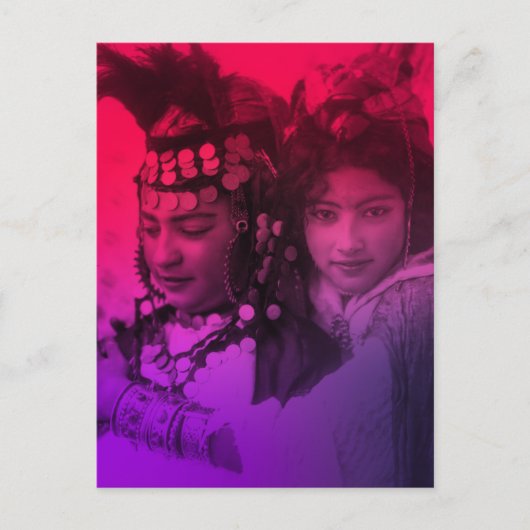 Roze rode Maghreb Ouled Naïl Berber Girl Vrouw Pos Briefkaart (Voorkant)