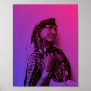 Roze Rode Maghreb Tunesische traditionele meisje v Poster
