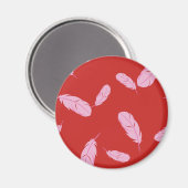 Roze & rode magneet - veren (Voorkant / Achterkant)