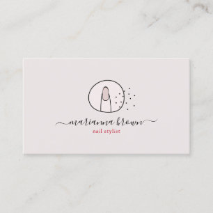 Roze rode manicure Spa Salon Logo Poolse nagels Visitekaartje
