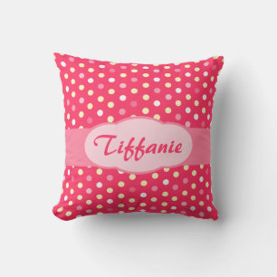Roze rode meisjesnaam stippenkussen kussen