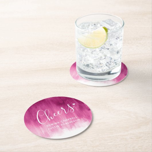 Roze rode moderne kunstwaspapieren onderzetters (Insitu)