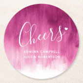 Roze rode moderne kunstwaspapieren onderzetters (Voorkant)