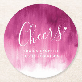 Roze rode moderne kunstwaspapieren onderzetters