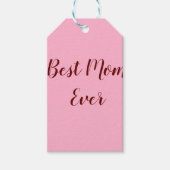 Roze rode moederdag beste Mam met cadeautje Cadeaulabel (Voorkant)