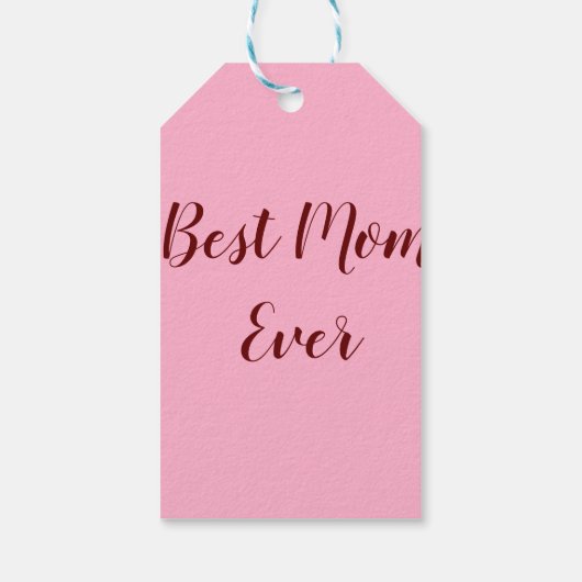 Roze rode moederdag beste Mam met cadeautje Cadeaulabel (Achterkant)
