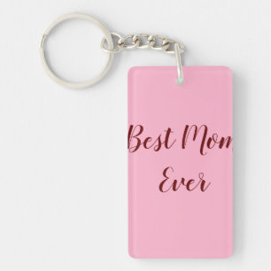 Roze rode moedersdag beste moeder ooit cadeau voeg sleutelhanger