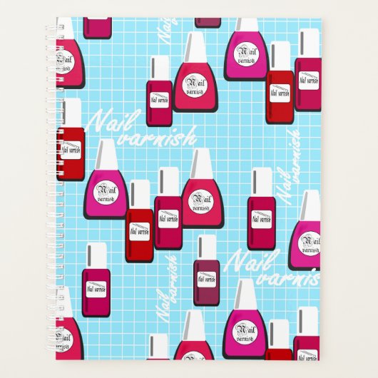 Roze rode nagellak nagellak pools cartoon leuk planner (Voorkant)