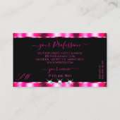 Roze rode ombre zwarte juwelen Initialen Visitekaartje (Achterkant)