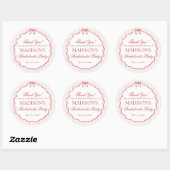 Roze & Rode Ondergoed Bruidsfeest Favors Ronde Sticker (Vel)