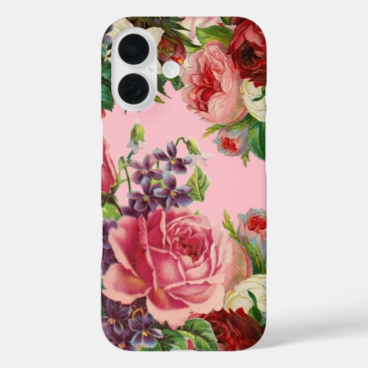   roze rode paarse bloemen Case-Mate iPhone case (Achterkant)