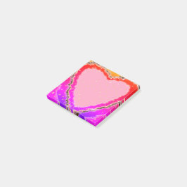 Roze, rode & paarse harten en vallende bloemblaadj post-it® notes
